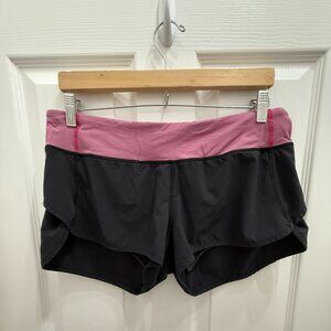 Lululemon Hotty Hot Shorts – 2.5” (Black with Pink Waistband), Size 8